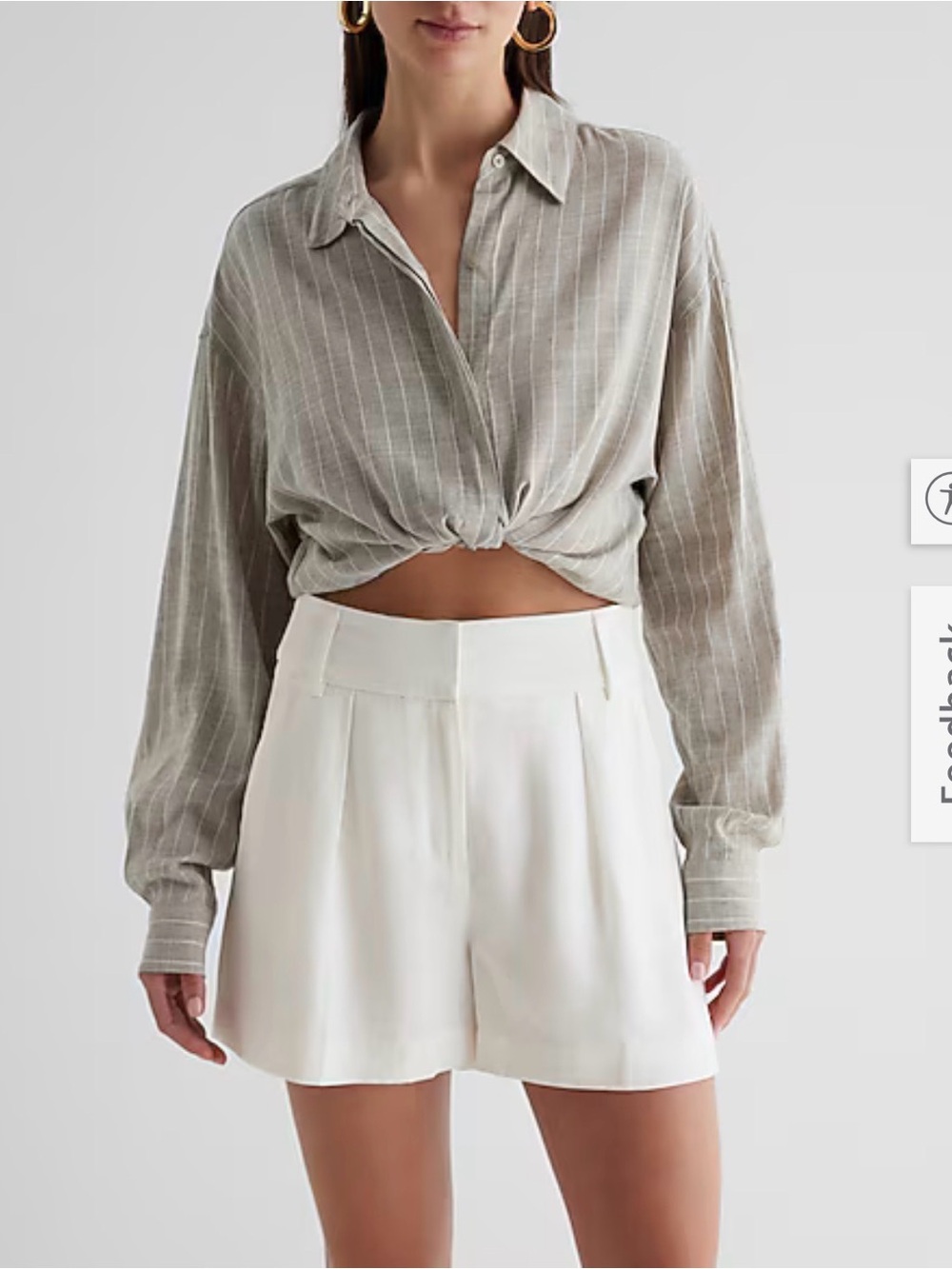 Express White Linen Stylist Shorts - NWOT (Tried On Only!)